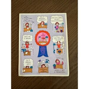 Vintage 80s 1984 Busy Woman Working Woman Stickers Sheet